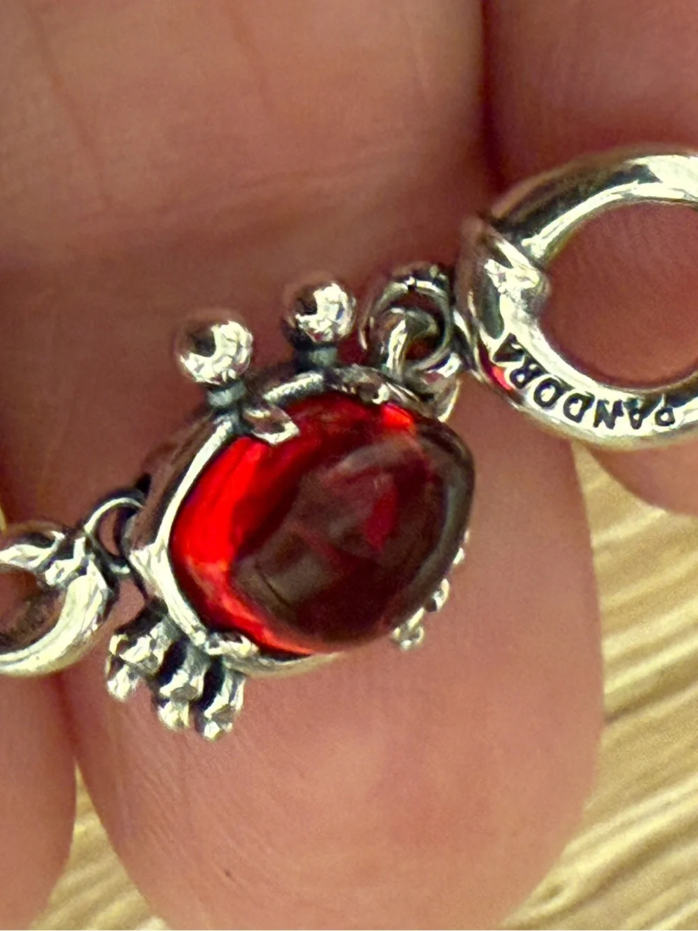 Sterling Silver Red Gem Turtle Pendant Necklace - Unbranded